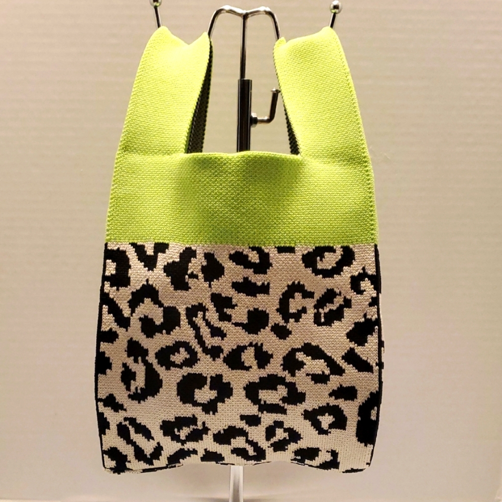 Leopard Print Women's Bag - Green and Black NWOT